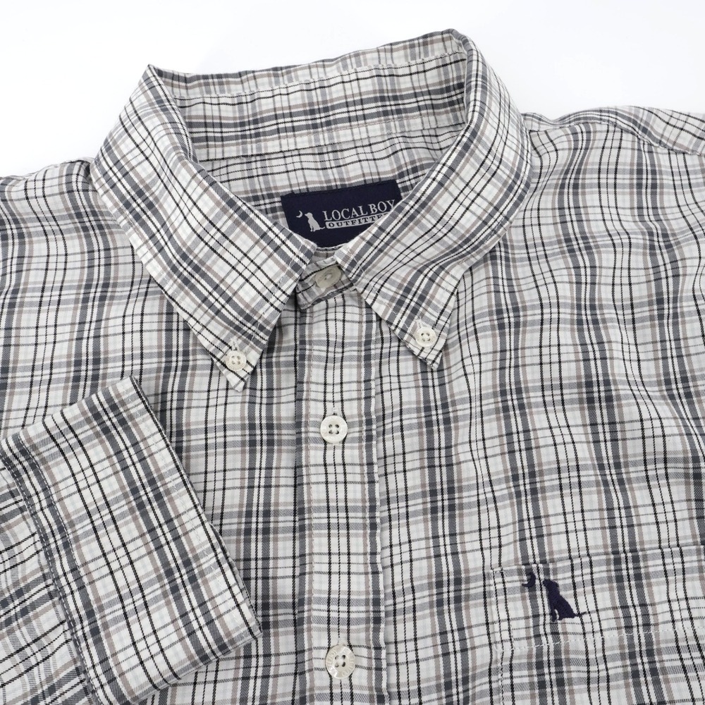 Local Boy Outfitters Bamboo Performance Plaid Button Down Shirt Mens XL